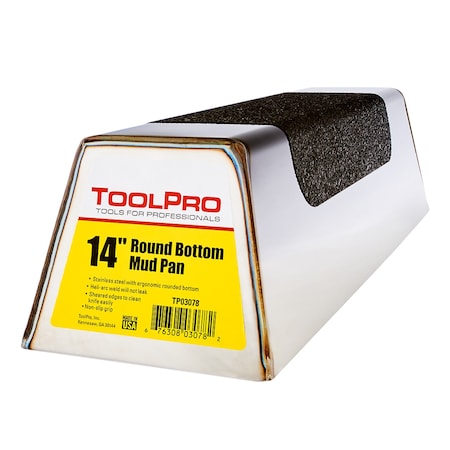Toolpro 14 in Stainless Steel Gripped Mud Pan TP03078